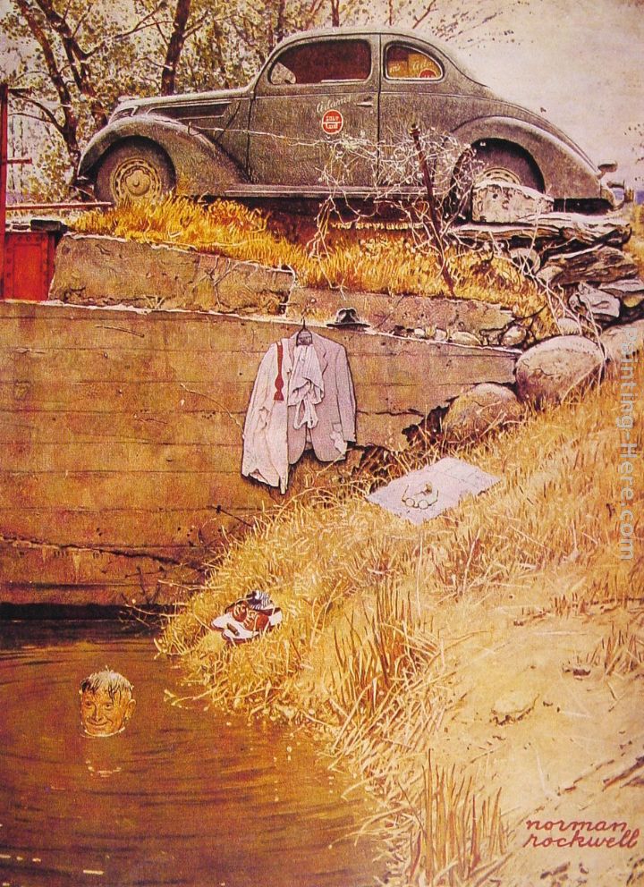 Norman Rockwell The Swimming Hole